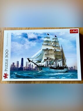 Trefle Premium 500 🧩 Tall Ship 500-Piece Puzzle - Europa Sailing Toward Chicago